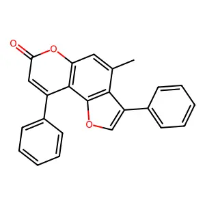 4-methyl-3,9-diphenyl-7H-furo[2,3-f]chromen-7-one structure