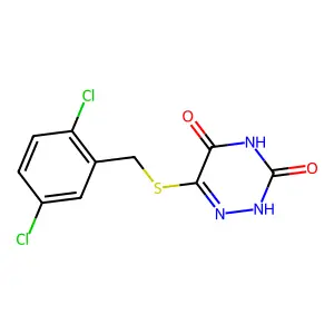 6-[(2,5-dichlorobenzyl)sulfanyl]-1,2,4-triazine-3,5(2H,4H)-dione structure