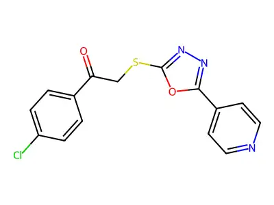 1-(4-Chlorophenyl)-2-{[5-(4-pyridinyl)-1,3,4-oxadiazol-2-yl]sulfanyl}-1-ethanone structure