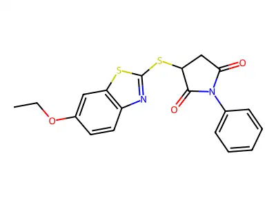 3-[(6-Ethoxy-1,3-benzothiazol-2-yl)sulfanyl]-1-phenylpyrrolidine-2,5-dione structure