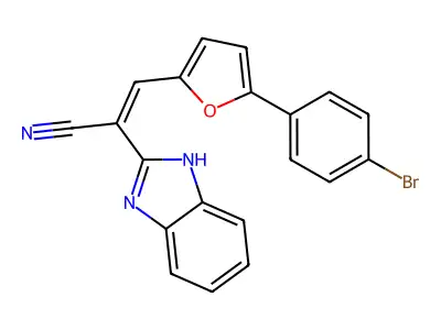 (E)-2-(1H-benzimidazol-2-yl)-3-[5-(4-bromophenyl)furan-2-yl]prop-2-enenitrile structure