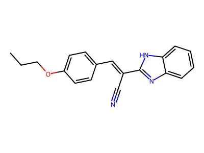 2-(1H-benzimidazol-2-yl)-3-(4-propoxyphenyl)prop-2-enenitrile structure