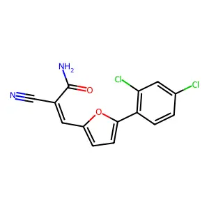 2-Cyano-3-[5-(2,4-dichlorophenyl)furan-2-yl]prop-2-enamide structure