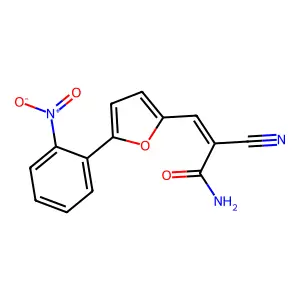 2-Cyano-3-(5-(2-nitrophenyl)furan-2-yl)acrylamide structure