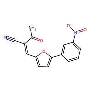 (E)-2-cyano-3-(5-(3-nitrophenyl)furan-2-yl)acrylamide structure