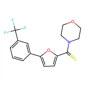 Morpholin-4-yl-[5-[3-(trifluoromethyl)phenyl]furan-2-yl]methanethione structure