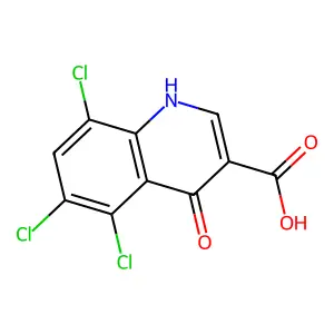 5,6,8-Trichloro-1,4-dihydro-4-oxo-3-quinolinecarboxylic acid structure