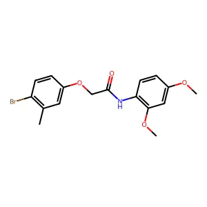 2-(4-bromo-3-methylphenoxy)-N-(2,4-dimethoxyphenyl)acetamide structure