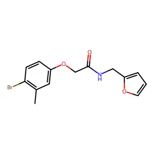 2-(4-bromo-3-methylphenoxy)-N-(furan-2-ylmethyl)acetamide structure
