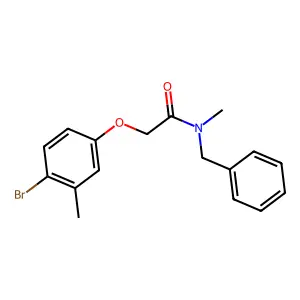 N-benzyl-2-(4-bromo-3-methylphenoxy)-N-methylacetamide structure