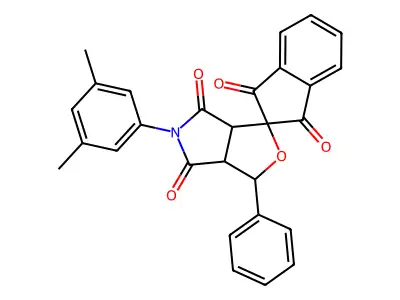 5-(3,5-dimethylphenyl)-3-phenyl-3a,6a-dihydrospiro[furo[3,4-c]pyrrole-1,2'-indene]-1',3',4,6(3H,5H)-tetrone structure
