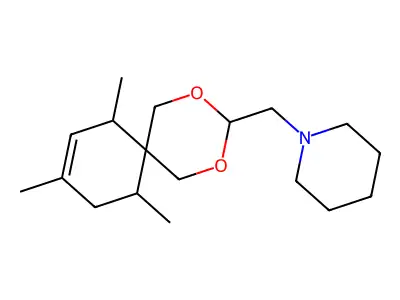 1-[(7,9,11-Trimethyl-2,4-dioxaspiro[5.5]undec-8-en-3-yl)methyl]piperidine structure