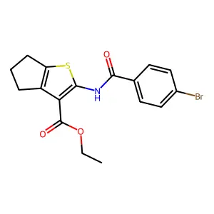 ethyl 2-(4-bromobenzamido)-5,6-dihydro-4H-cyclopenta[b]thiophene-3-carboxylate structure
