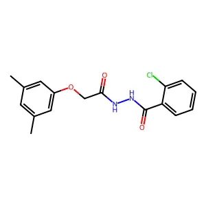 2-chloro-N'-[(3,5-dimethylphenoxy)acetyl]benzohydrazide structure