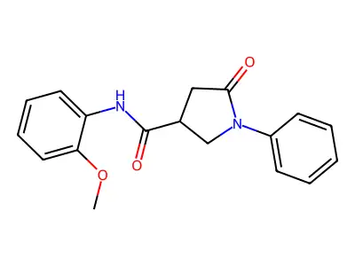 N-(2-methoxyphenyl)-5-oxo-1-phenylpyrrolidine-3-carboxamide structure