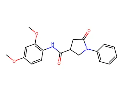 N-(2,4-dimethoxyphenyl)-5-oxo-1-phenylpyrrolidine-3-carboxamide structure