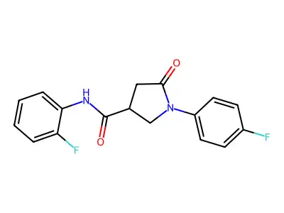 N-(2-fluorophenyl)-1-(4-fluorophenyl)-5-oxopyrrolidine-3-carboxamide structure