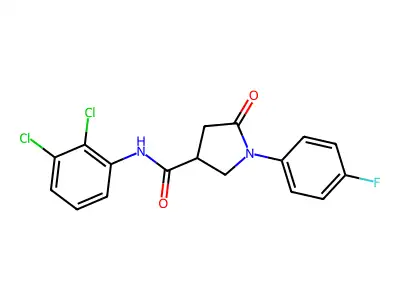 N-(2,3-dichlorophenyl)-1-(4-fluorophenyl)-5-oxopyrrolidine-3-carboxamide structure
