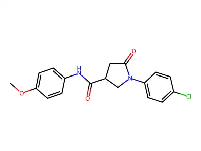 1-(4-chlorophenyl)-N-(4-methoxyphenyl)-5-oxopyrrolidine-3-carboxamide structure