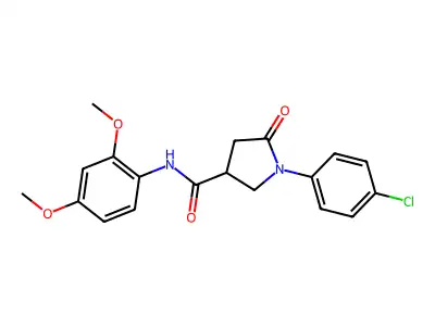 1-(4-chlorophenyl)-N-(2,4-dimethoxyphenyl)-5-oxopyrrolidine-3-carboxamide structure