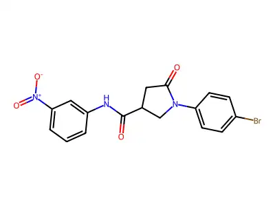 1-(4-bromophenyl)-N-(3-nitrophenyl)-5-oxopyrrolidine-3-carboxamide structure