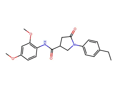 N-(2,4-dimethoxyphenyl)-1-(4-ethylphenyl)-5-oxopyrrolidine-3-carboxamide structure