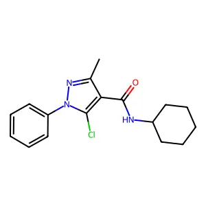 5-chloro-N-cyclohexyl-3-methyl-1-phenylpyrazole-4-carboxamide structure
