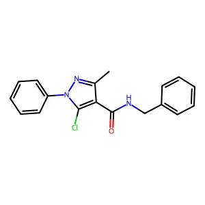 N-benzyl-5-chloro-3-methyl-1-phenylpyrazole-4-carboxamide structure