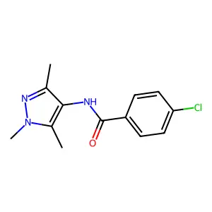 4-chloro-N-(1,3,5-trimethylpyrazol-4-yl)benzamide structure