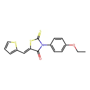 3-(4-Ethoxy-phenyl)-5-thiophen-2-ylmethylene-2-thioxo-thiazolidin-4-one structure