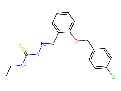 1-[[2-[(4-Chlorophenyl)methoxy]phenyl]methylideneamino]-3-ethylthiourea structure