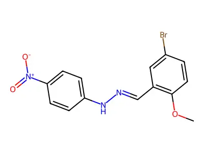 N-[(E)-(5-bromo-2-methoxyphenyl)methylideneamino]-4-nitroaniline structure