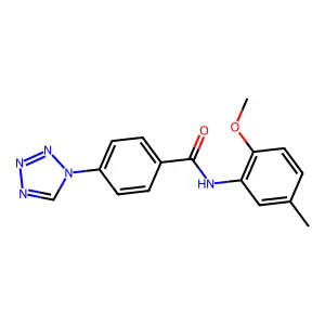 N-(2-methoxy-5-methylphenyl)-4-(tetrazol-1-yl)benzamide structure