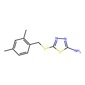 5-[(2,4-Dimethylbenzyl)thio]-1,3,4-thiadiazol-2-amine structure