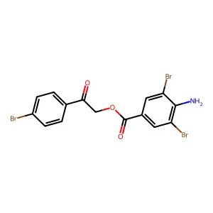 2-(4-Bromophenyl)-2-oxoethyl 4-amino-3,5-dibromobenzoate structure