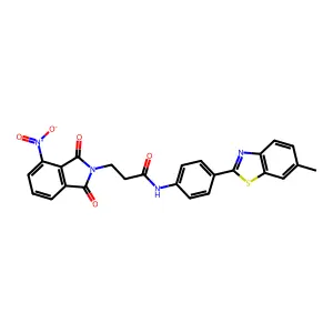 N-[4-(6-methyl-1,3-benzothiazol-2-yl)phenyl]-3-(4-nitro-1,3-dioxoisoindol-2-yl)propanamide structure