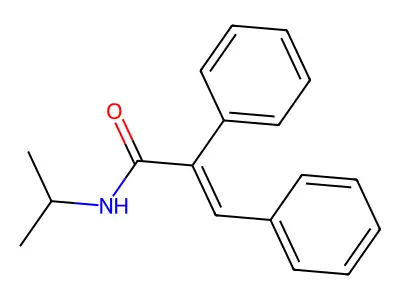 (E)-N-isopropyl-2,3-diphenylacrylamide structure