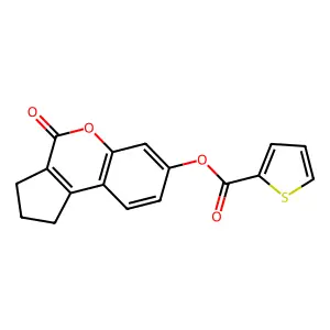 4-Oxo-1,2,3,4-tetrahydrocyclopenta[c]chromen-7-yl thiophene-2-carboxylate structure