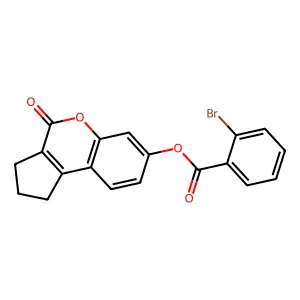 2-Bromo-benzoic acid 4-oxo-1,2,3,4-tetrahydro-cyclopenta[c]chromen-7-yl ester structure