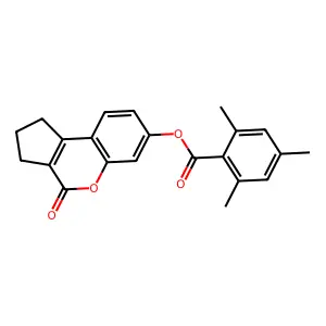 4-Oxo-1,2,3,4-tetrahydrocyclopenta[c]chromen-7-yl 2,4,6-trimethylbenzoate structure