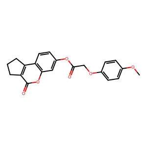 4-Oxo-1,2,3,4-tetrahydrocyclopenta[c]chromen-7-yl (4-methoxyphenoxy)acetate structure