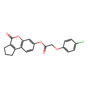 4-Oxo-1,2,3,4-tetrahydrocyclopenta[c]chromen-7-yl (4-chlorophenoxy)acetate structure