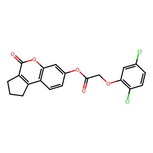 4-Oxo-1,2,3,4-tetrahydrocyclopenta[c]chromen-7-yl (2,5-dichlorophenoxy)acetate structure