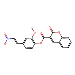 [2-methoxy-4-[(E)-2-nitroethenyl]phenyl] 2-oxochromene-3-carboxylate structure