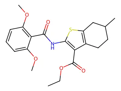 ethyl 2-[(2,6-dimethoxybenzoyl)amino]-6-methyl-4,5,6,7-tetrahydro-1-benzothiophene-3-carboxylate structure