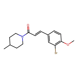 (E)-3-(3-bromo-4-methoxyphenyl)-1-(4-methylpiperidin-1-yl)prop-2-en-1-one structure