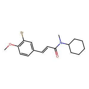 (2E)-3-(3-bromo-4-methoxyphenyl)-N-cyclohexyl-N-methylprop-2-enamide structure