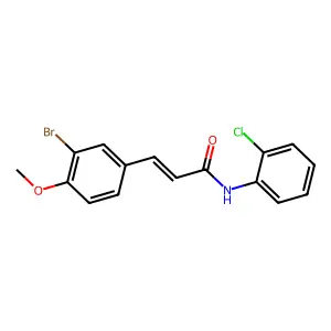 (2E)-3-(3-bromo-4-methoxyphenyl)-N-(2-chlorophenyl)prop-2-enamide structure