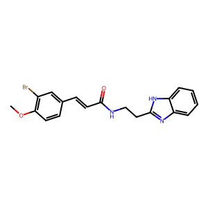 (2E)-N-[2-(1H-benzimidazol-2-yl)ethyl]-3-(3-bromo-4-methoxyphenyl)prop-2-enamide structure