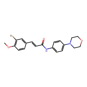 (E)-3-(3-bromo-4-methoxyphenyl)-N-(4-morpholinophenyl)acrylamide structure
